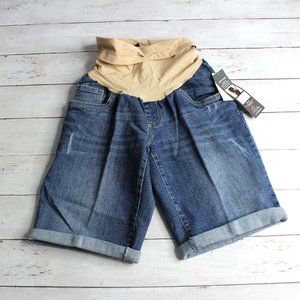 Oh Baby Denim Blue Jean Maternity Bermuda Shorts Women's Size S